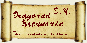 Dragorad Matunović vizit kartica